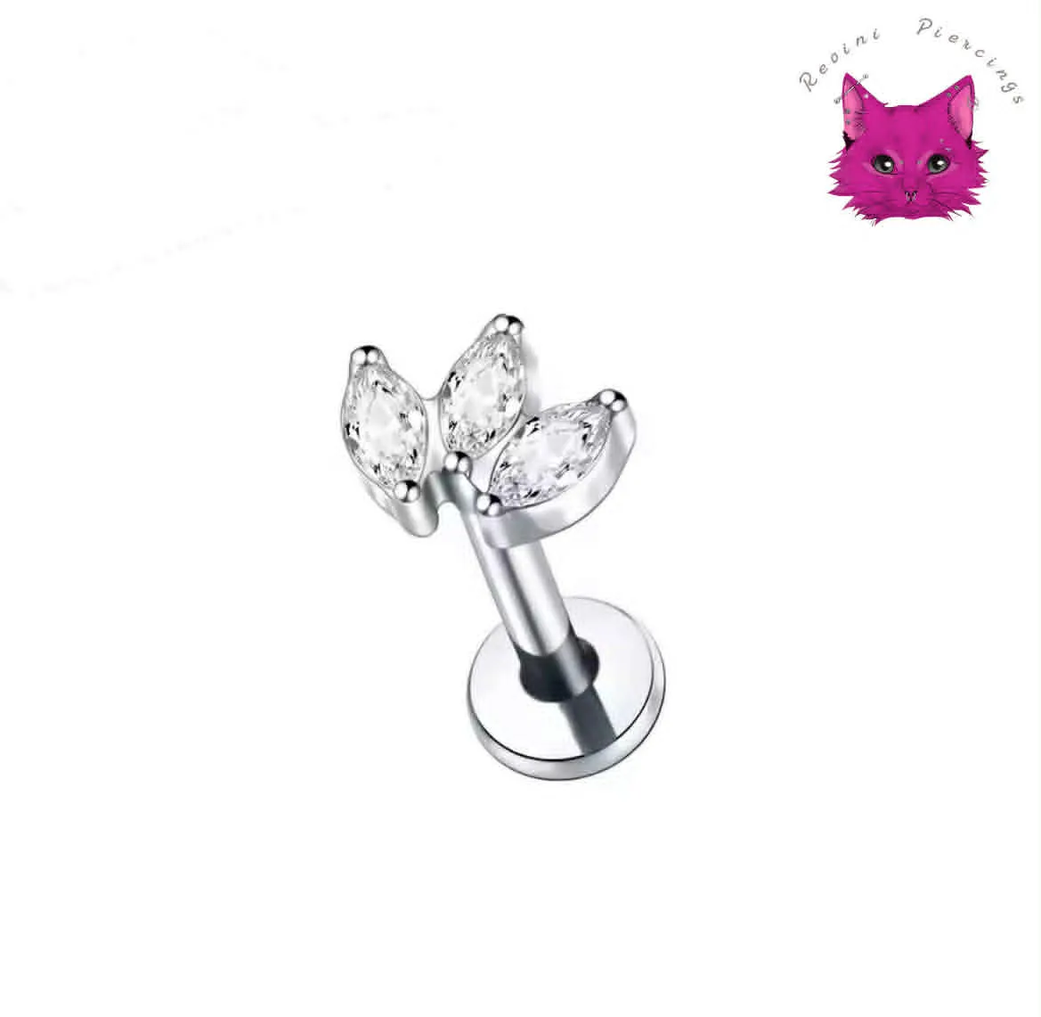 [PJ-DF-TT-S-16-8-C-S-3] Three Petal (Silver, Small)