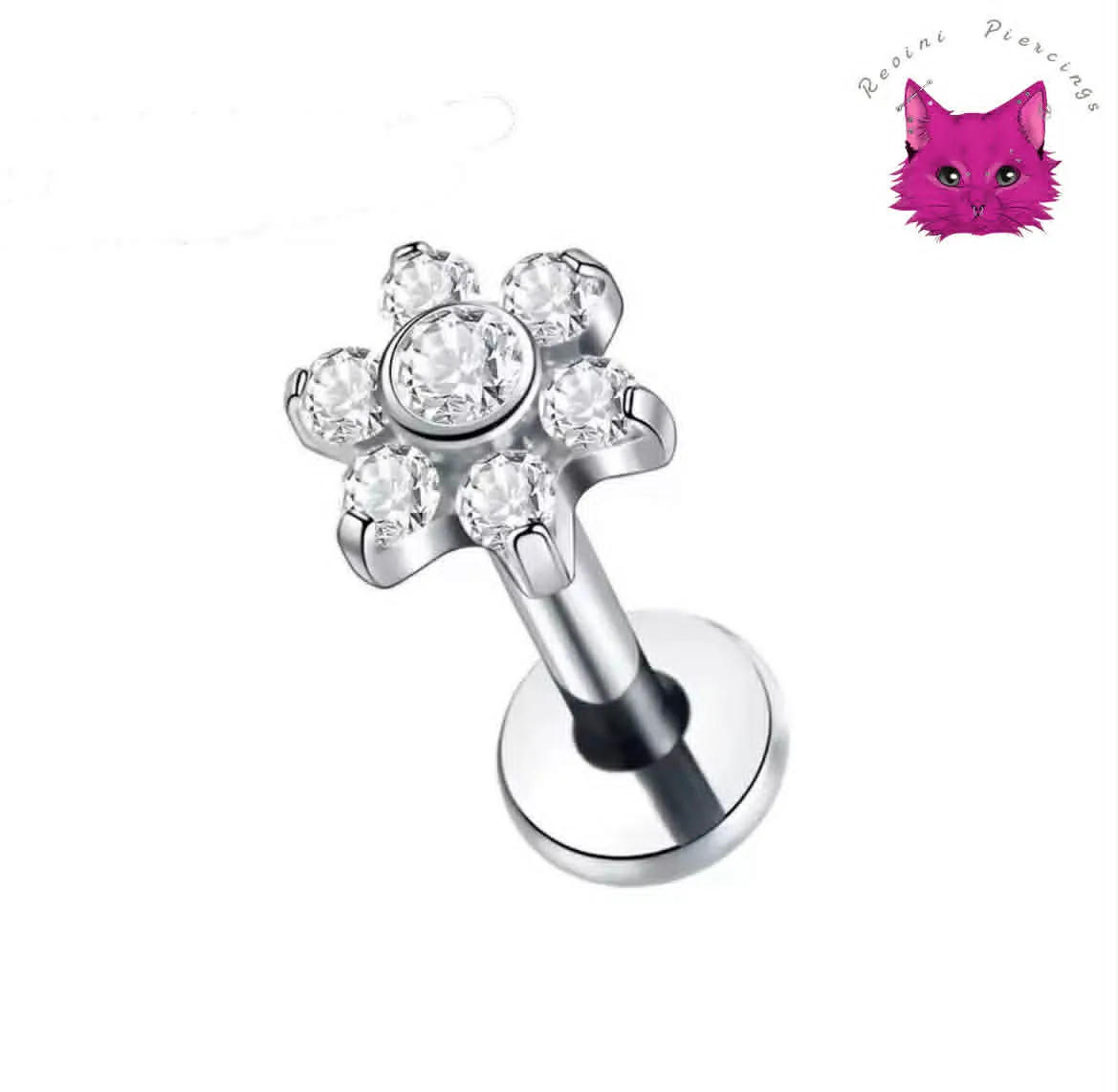 [PJ-DF-TT-S-16-8-C-8] Dainty Flower (Silver)